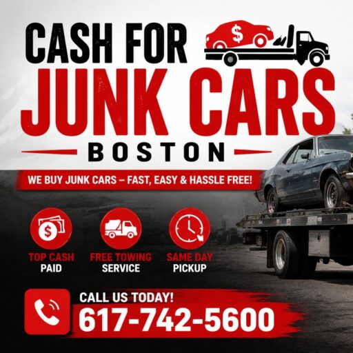 Tow truck ready for junk car pickup in Boston Massachusetts